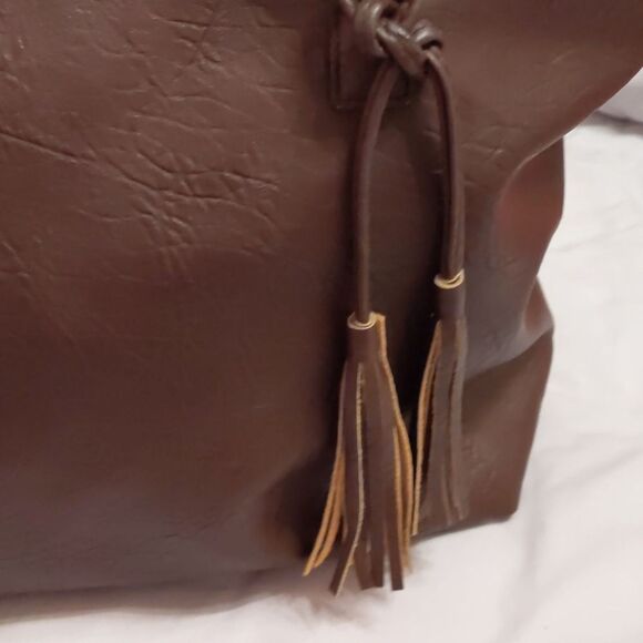 WEIMEIBAIGE Brown Vegan Leather Tote Bag Shoulder Purse Large - Picture 5 of 10